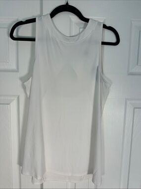 NWT Express White Open Back Tank Top Womens M Backless Clasp Going Out Top